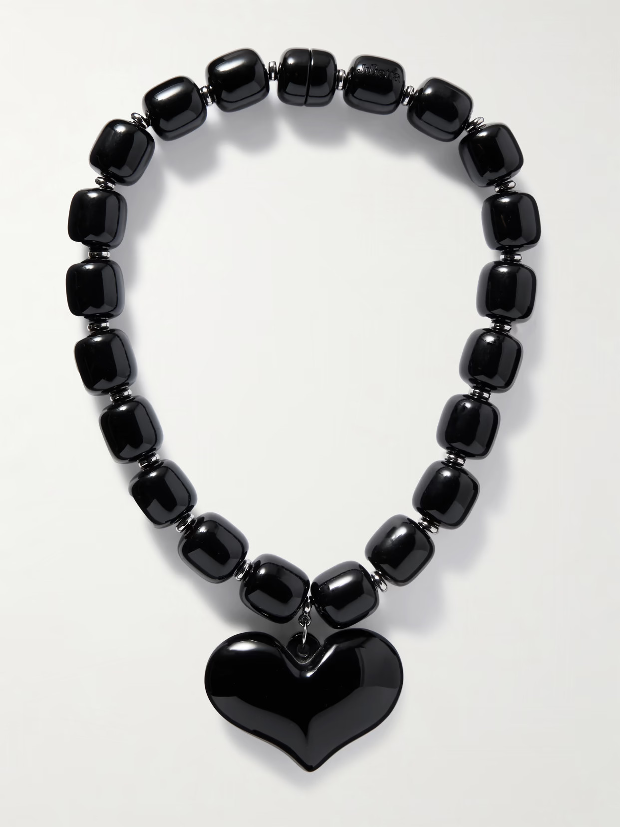 Julietta - Amore Silver-tone Resin Necklace - Black | NET-A-PORTER (US)