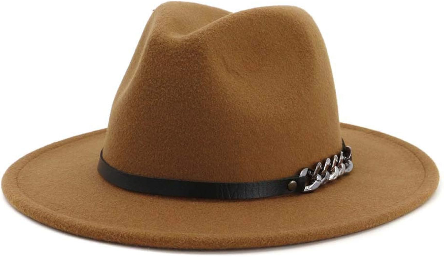 Gossifan Men & Women Belt Buckle Fedora Hat Wide Brim Floppy Panama Hat | Amazon (US)