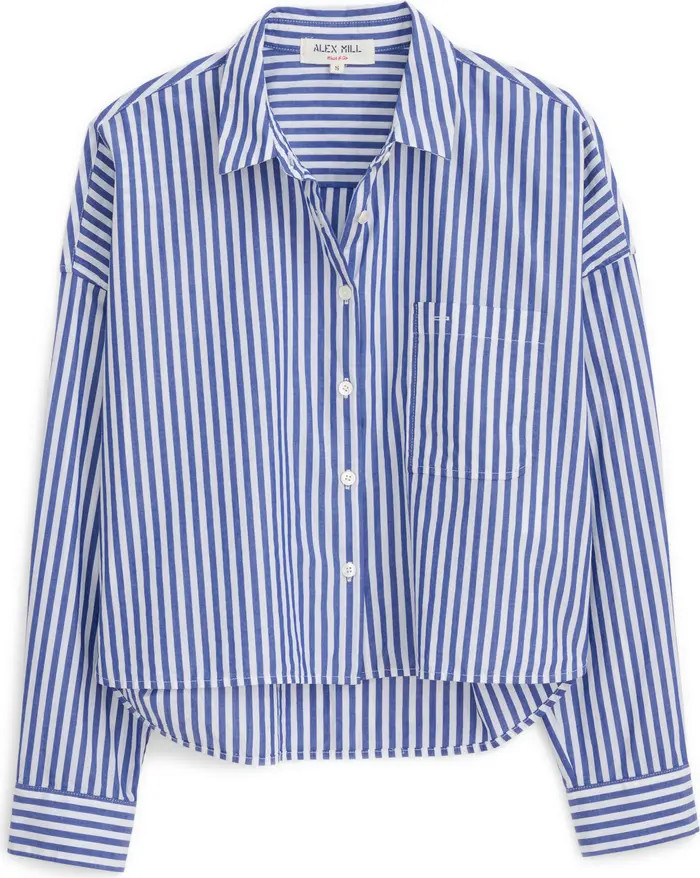 Alex Mill Jo Stripe Crop Cotton Button-Up Shirt | Nordstromrack | Nordstrom Rack