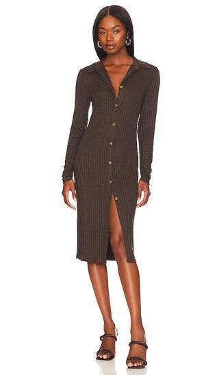 Bodycon Rib Midi Dress in Java | Revolve Clothing (Global)