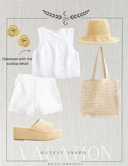 New from Abercrombie and fitch! This scalloped set is everything and is 20%off! Linen set, Easter outfit, scalloped shorts, summer vacation, shorts set, linen top, linen shorts. Callie Glass 

#LTKSeasonal #LTKfindsunder100 #LTKtravel