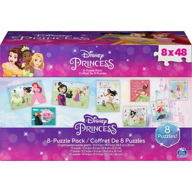 Disney Princess, 8 Jigsaw Bundle 48-Piece per Puzzle, For Kids Ages 4+ - Walmart.com | Walmart (US)