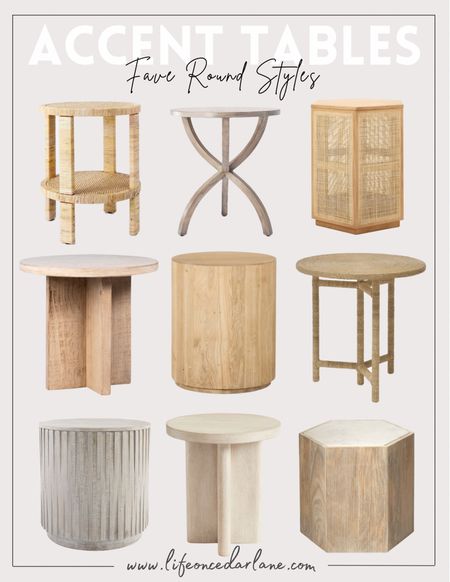 Accent Tables - Fave Round Styles! Some gorgeous round side tables at different price points! Such a fun and easy way to refresh your space! 

#livingroom #familyroom #sidetable #accenttable 

#LTKsalealert #LTKstyletip #LTKhome