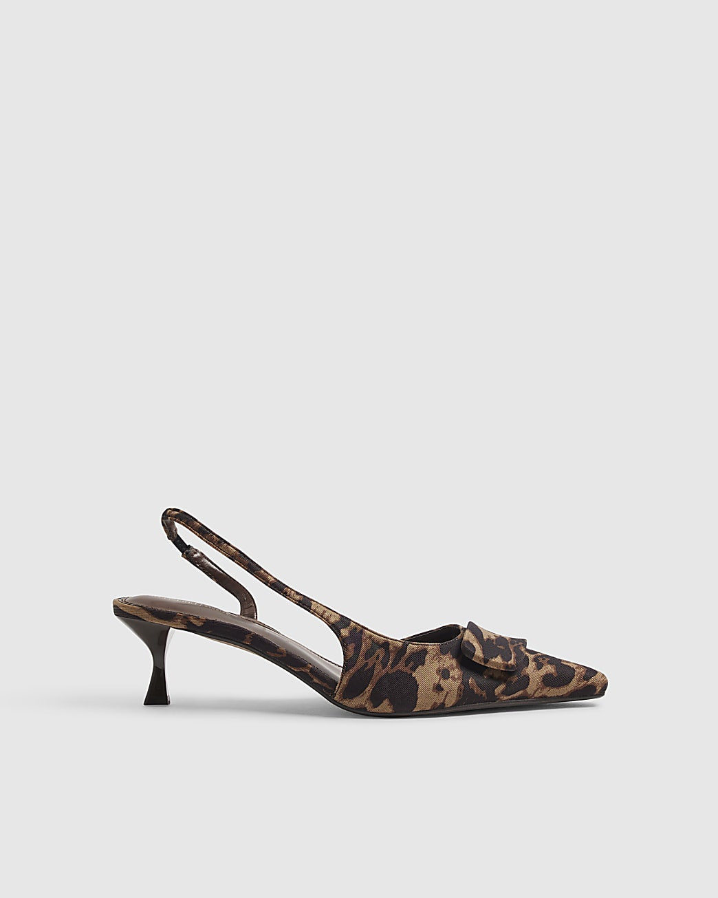 Brown Leopard Print Slingback Court Heels | River Island UK & IE