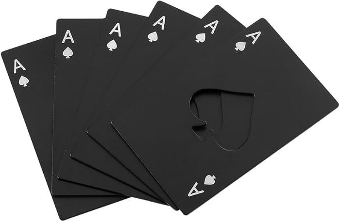 6 Pack Bottle Opener, Stainless Steel Credit Card Size Casino Bottle Opener | Amazon (US)