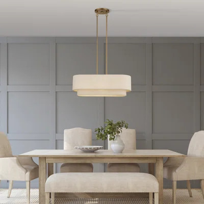 Ashani 3 Light Antique Gold Leaf Medium Linear Chandelier | Wayfair North America