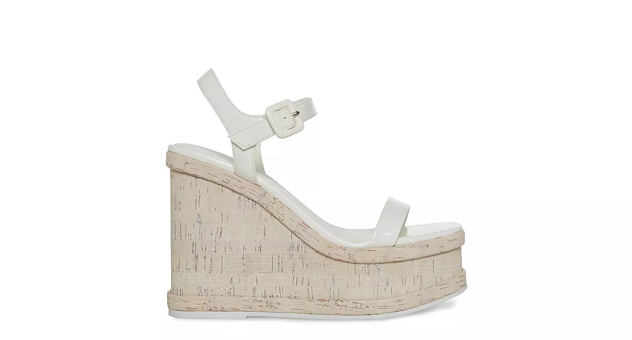 Madden Girl Womens Watchout Wedge Sandal - White | Rack Room Shoes