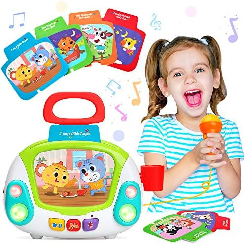 LUKAT Musical Toy for 2 3 4 Years Old Girls Boys, Kids Music Karaoke Machine with Microphone, Ear... | Amazon (US)