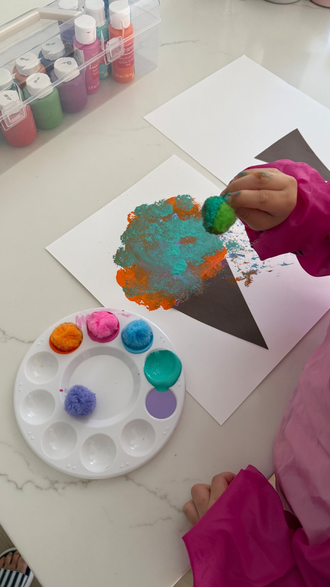 pom pom painting an ice cream! a simple fun toddler activity! she loved it 🍦 #toddleractivity #toddlerfun #painting #toddlermom #homeschool 

#LTKmomlife #LTKKids #LTKHome
