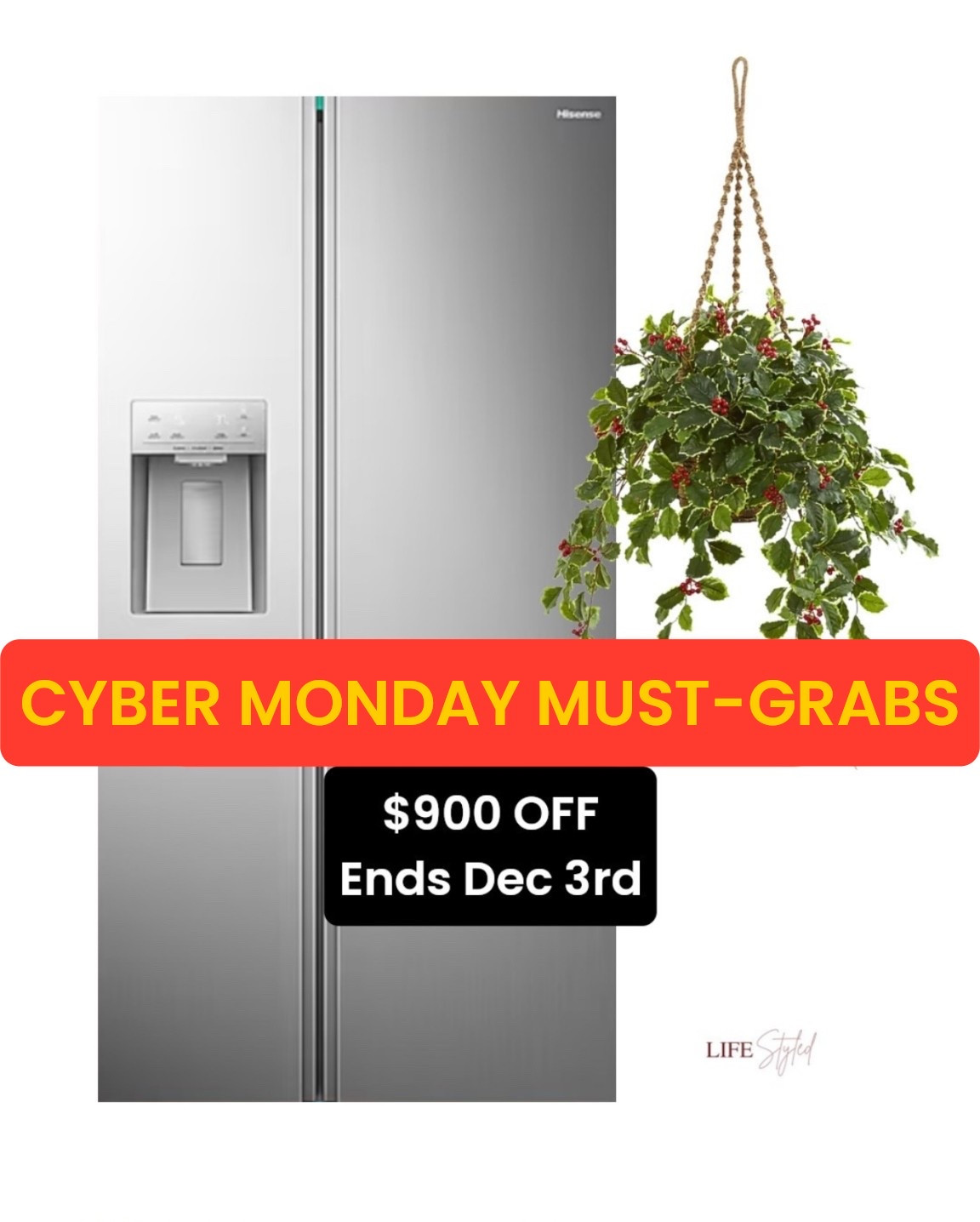 CYBER MONDAY STEAL! $900 OFF!! 💥 Hurry, limited number available & offer ends Nov 3rd! Keep it cool, fam!  And add a touch of greenery with a hanging plant for the perfect cozy vibes 🌿. 

#LTKSaleAlert #LTKCyberWeek #LTKHome