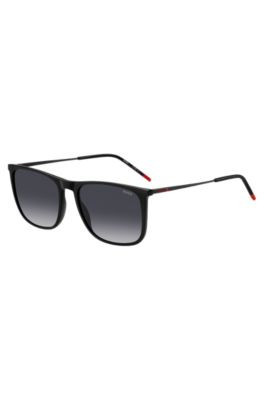 Black sunglasses with signature-red details Men's Eyewear | Hugo Boss (US)