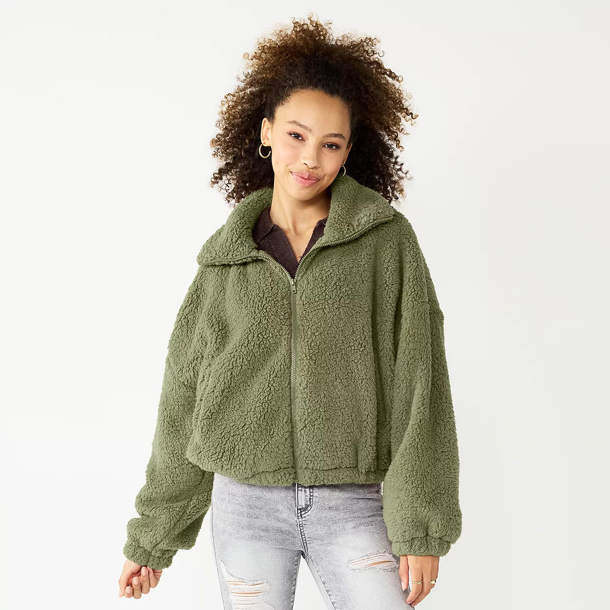 Juniors' SO® Sherpa Full Zip Jacket | Kohl's