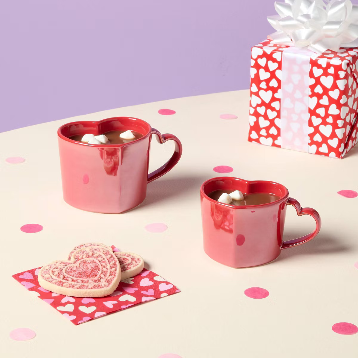 8 oz Stoneware Heart Handle Mug Red - Spritz™ | Target