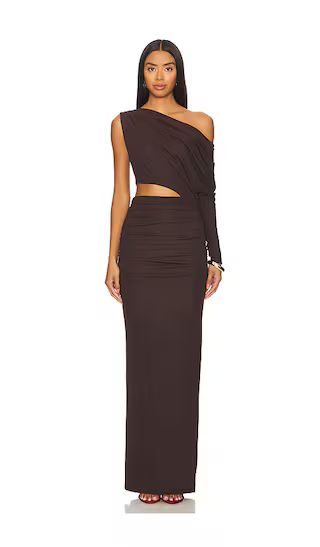 Yahaira Maxi Dress in Dark Brown | Revolve Clothing (Global)