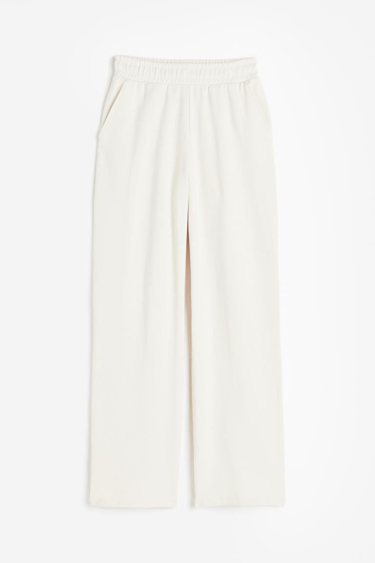 Straight sweatpants - White - Ladies | H&M GB | H&M (UK, MY, IN, SG, PH, TW, HK)