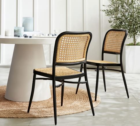 Leucadia Metal & Cane Stackable Bistro Chair | Pottery Barn (US)
