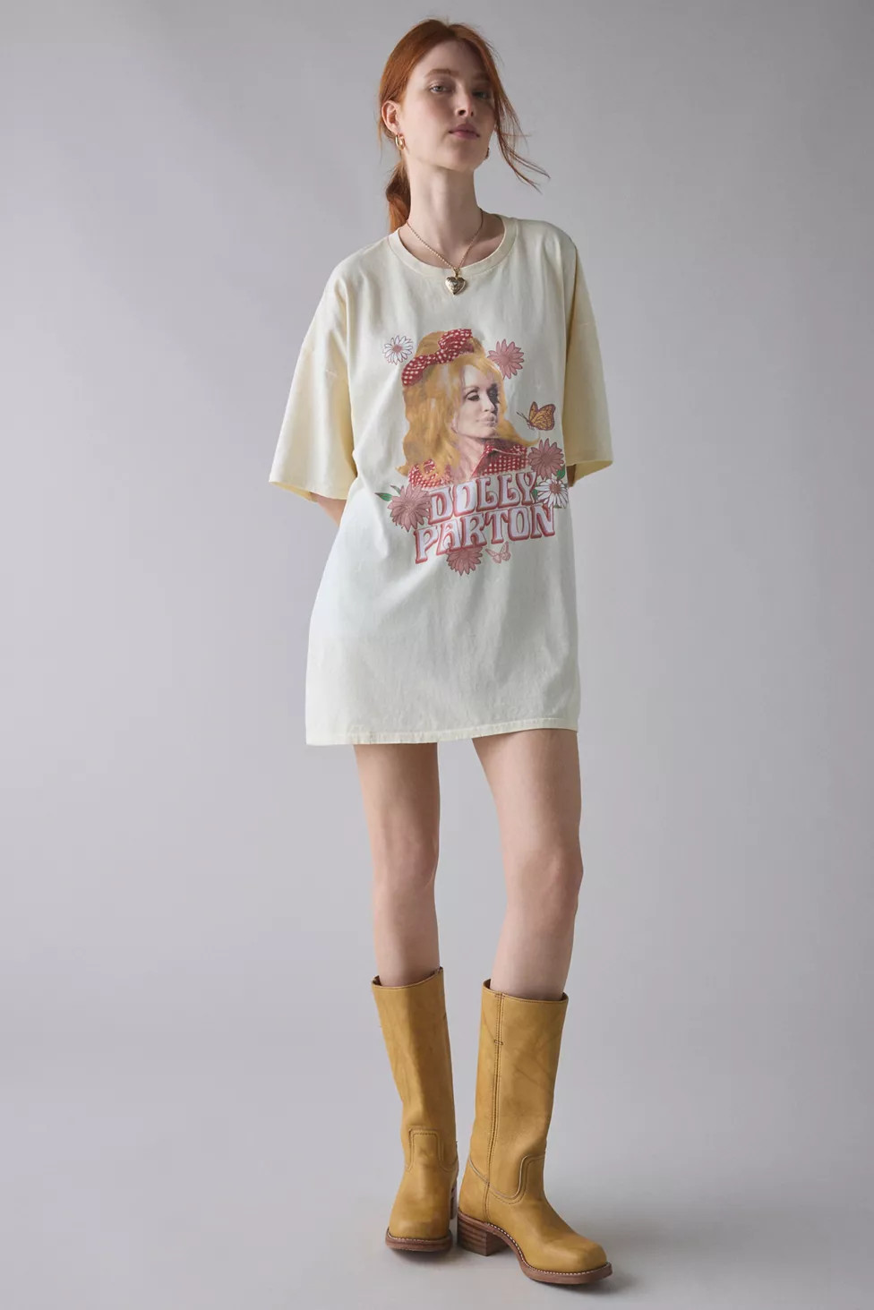 Dolly Parton Retro Graphic Cotton T-Shirt Dress | Urban Outfitters (US and RoW)