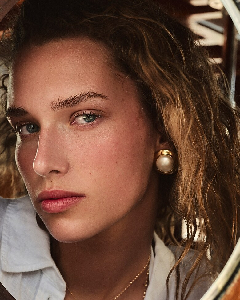 Domed pearl stud earrings | J. Crew US