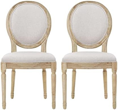 Christopher Knight Home Phinnaeus Beige Fabric Dining Chair (Set of 2), 2-Pcs Set | Amazon (US)