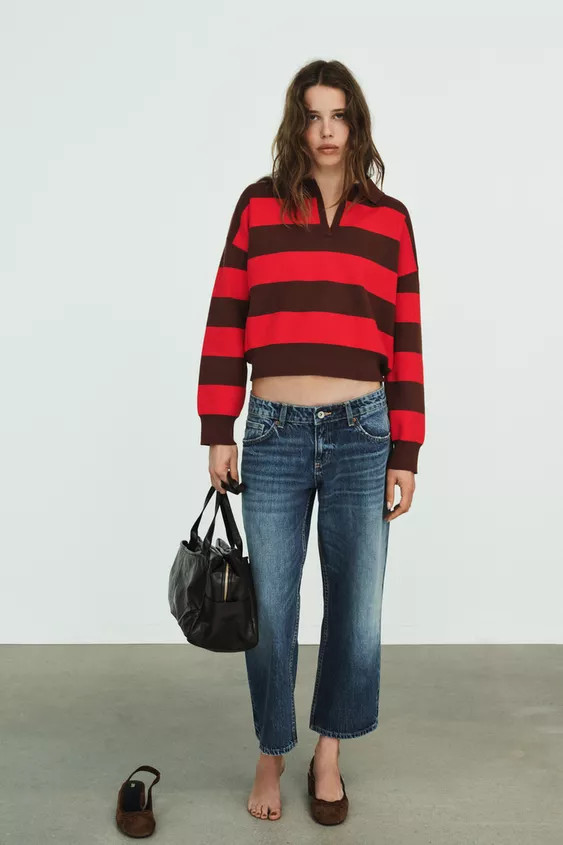 STRIPED KNIT POLO SHIRT | Zara US