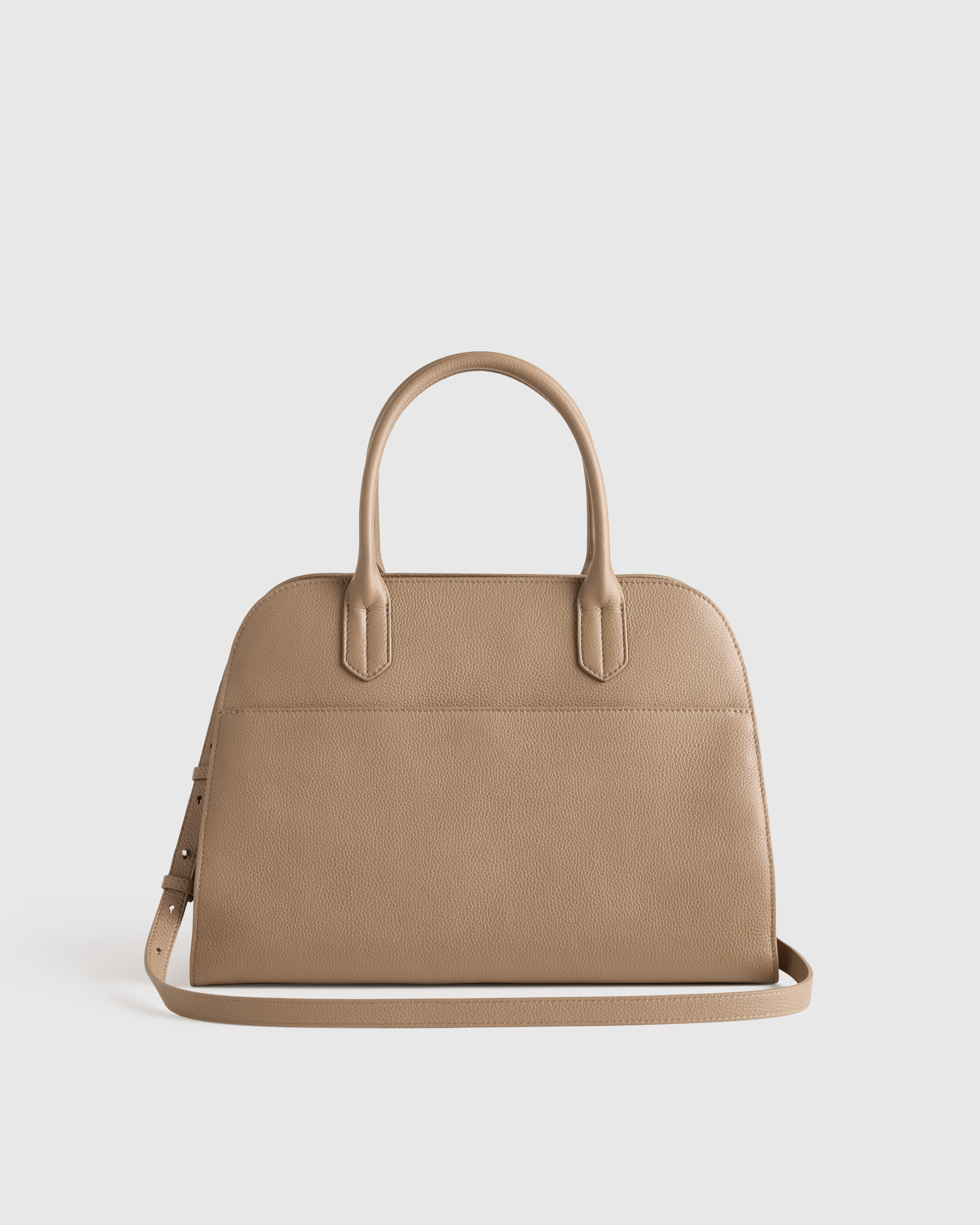 Quince | Women's Italian Leather Essential Satchel in Warm Taupe | Quince