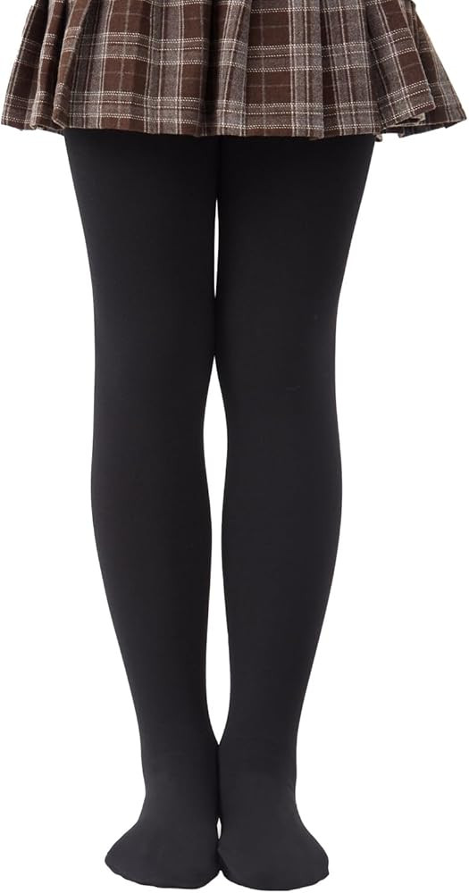 CozyWow Girls Winter Warm Fleece Lined Tights, Soft Thick Thermal Dance Tights for Kids | Amazon (US)