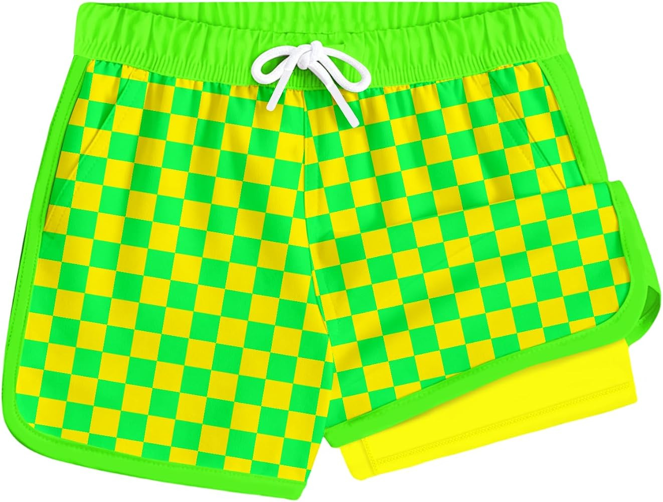 Boys Swim Trunks with Compression Liner High Visibility Quick Dry Bathing Suit Vintage Swimming S... | Amazon (US)