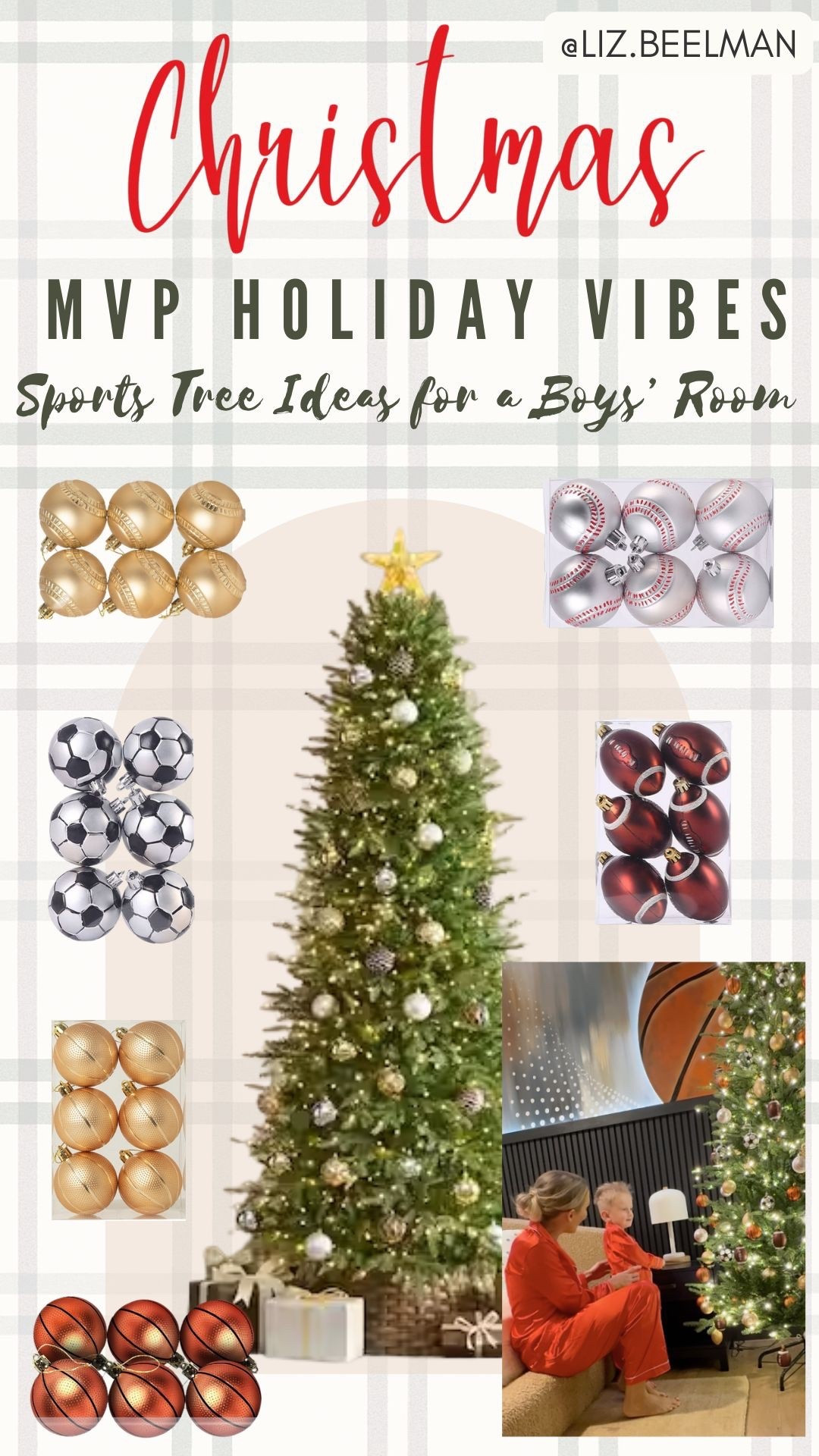 CHRISTMAS: MVP Holiday Vibes; Boy’s Room Sports Tree