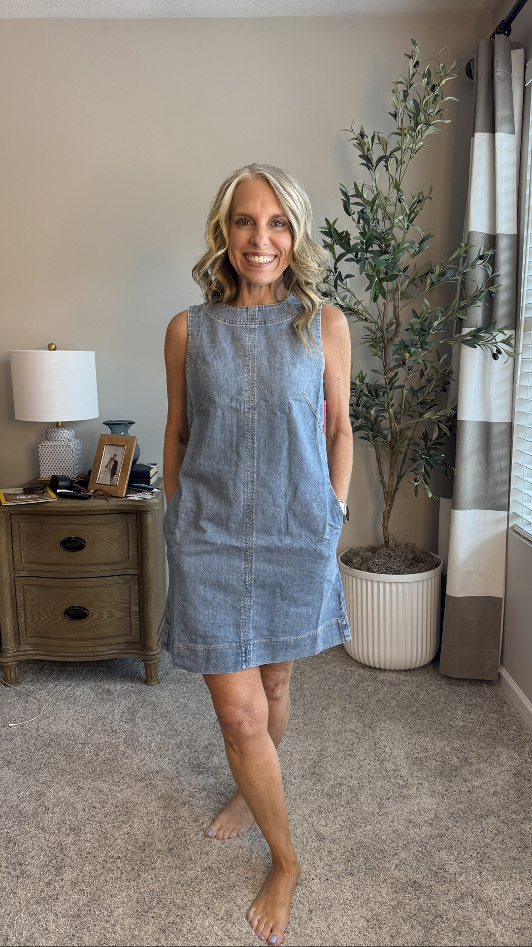 Use code LISAXSPANX for 15% off your first Spanx purchase. Wearing XS in this cuter than cute denim dress

#LTKMothersDay #LTKOver40 #LTKootd