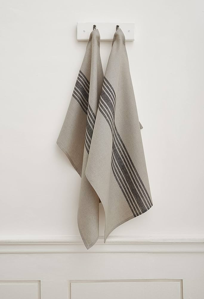Solino Home Linen Kitchen Towels 17 x 26 Inch – 100% Pure Linen Farmhouse Kitchen/Tea Towels Se... | Amazon (US)