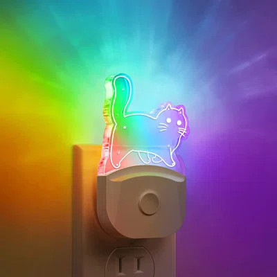 Kids Night Light, Dusk to Dawn Cat Nightlights 8 Colors | Wayfair North America