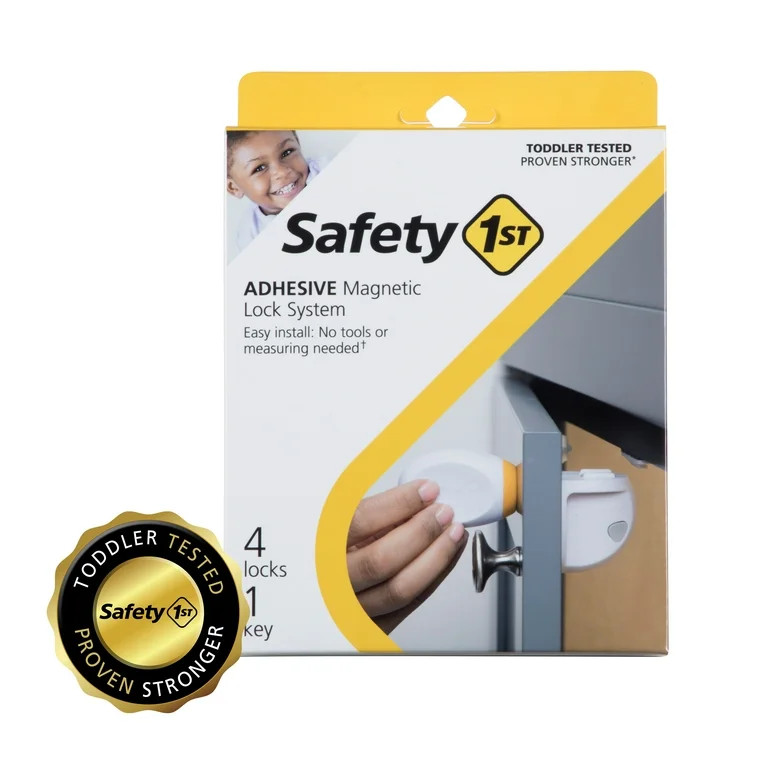 Safety 1st Adhesive Magnetic Lock System - 4 Locks and 1 Key, White | Walmart (US)