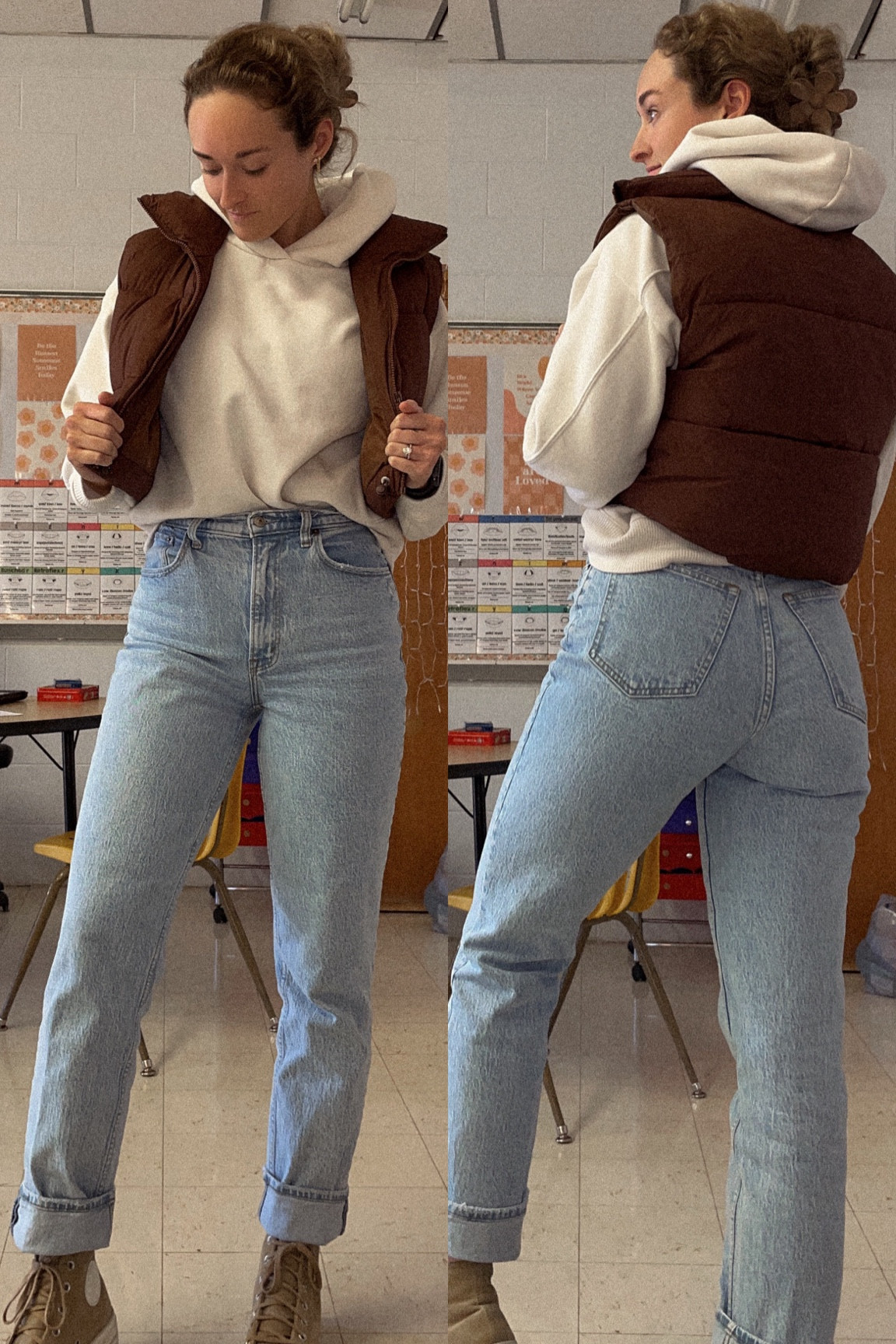 Another school based SLP comfy ootd! This puffer vest is soooo nice! Already ordered two other colors. I ordered a medium for size reference! 

#LTKstyletip #LTKworkwear #LTKfindsunder50