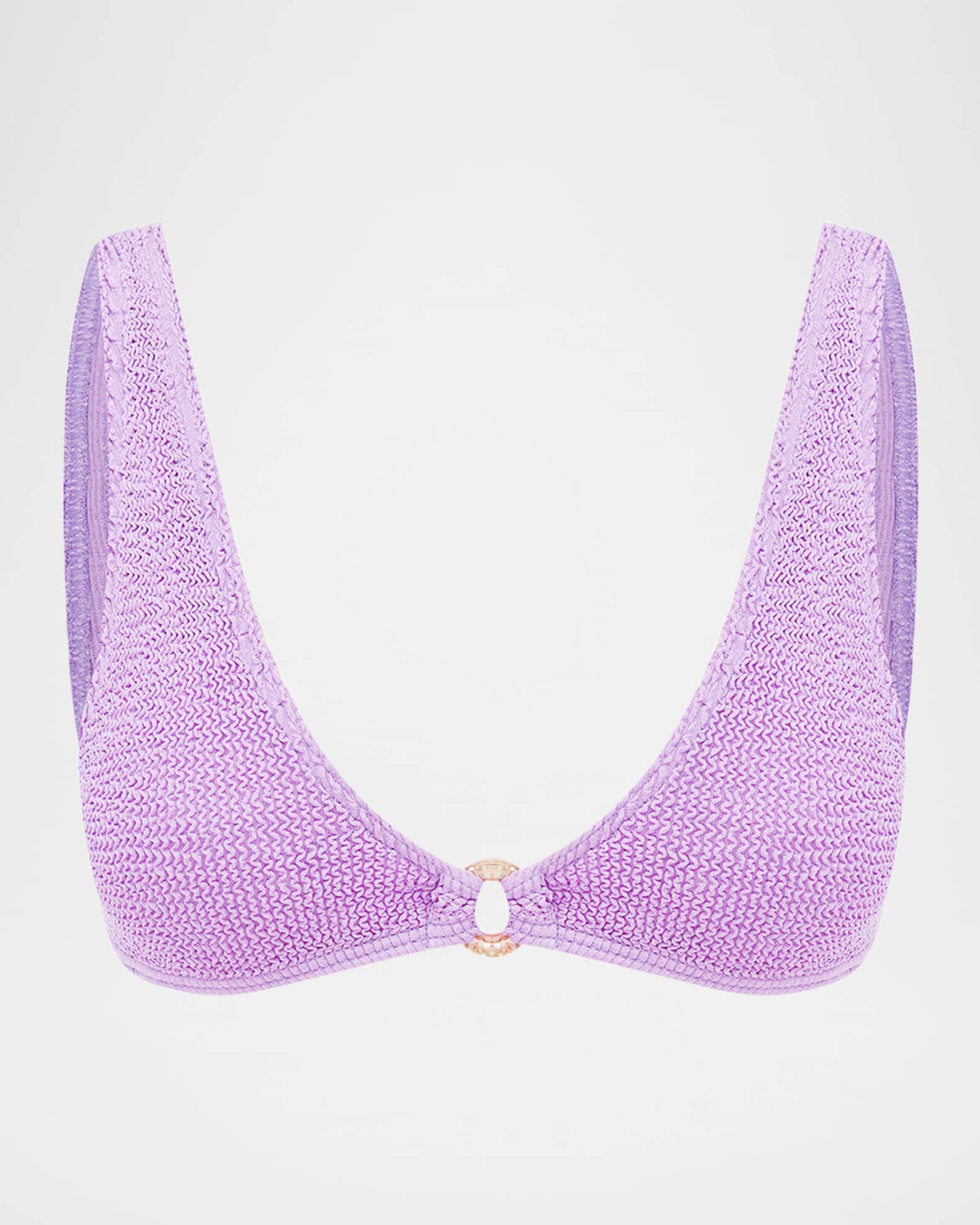 Lilac Shimmer Ring Scout Crop Bikini Top | Neiman Marcus