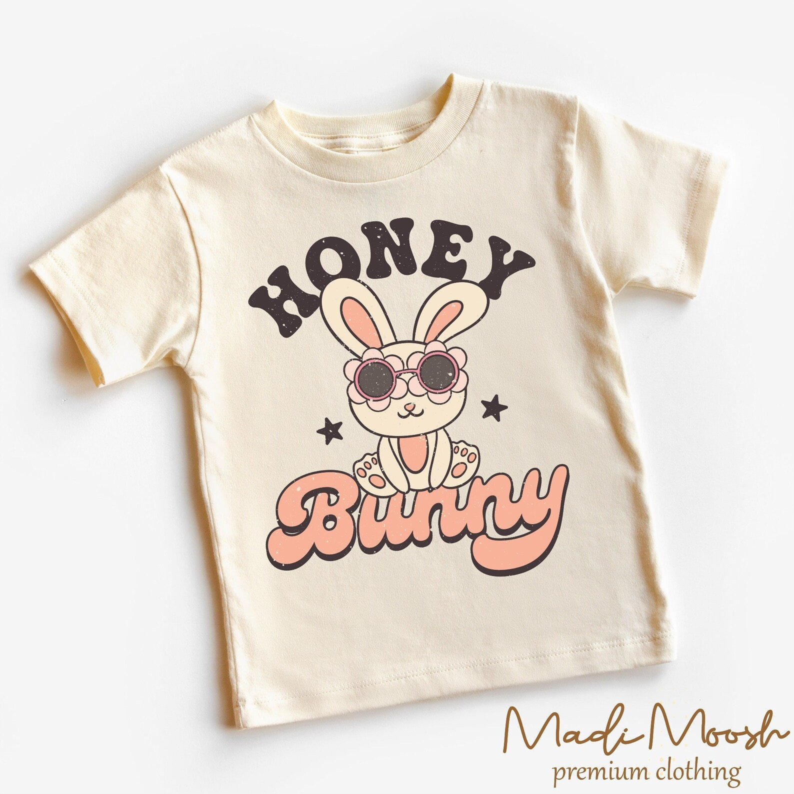 Honey Bunny Kids Easter Shirt Hippie Easter Bunny Toddler Tee Natural Kids Shirt - Etsy | Etsy (US)