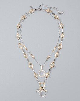 Convertible Two-Row Circle Necklace | White House Black Market