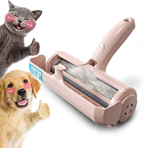DELOMO Pet Hair Remover Roller - Dog & Cat Fur Remover with Self-Cleaning Base - Efficient Animal Hair Removal Tool - Perfect for Furniture, Couch, Carpet, Car Seat, Pink | Amazon (US)