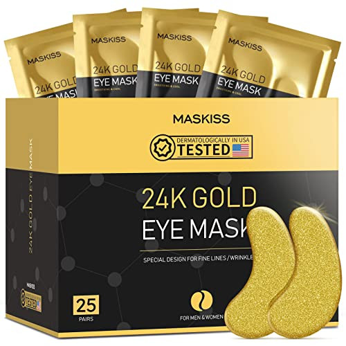 Maskiss 25-Pairs 24K Gold Under Eye Patches/Masks for Puffy Eyes, Dark Circles and Puffiness, Col... | Amazon (US)