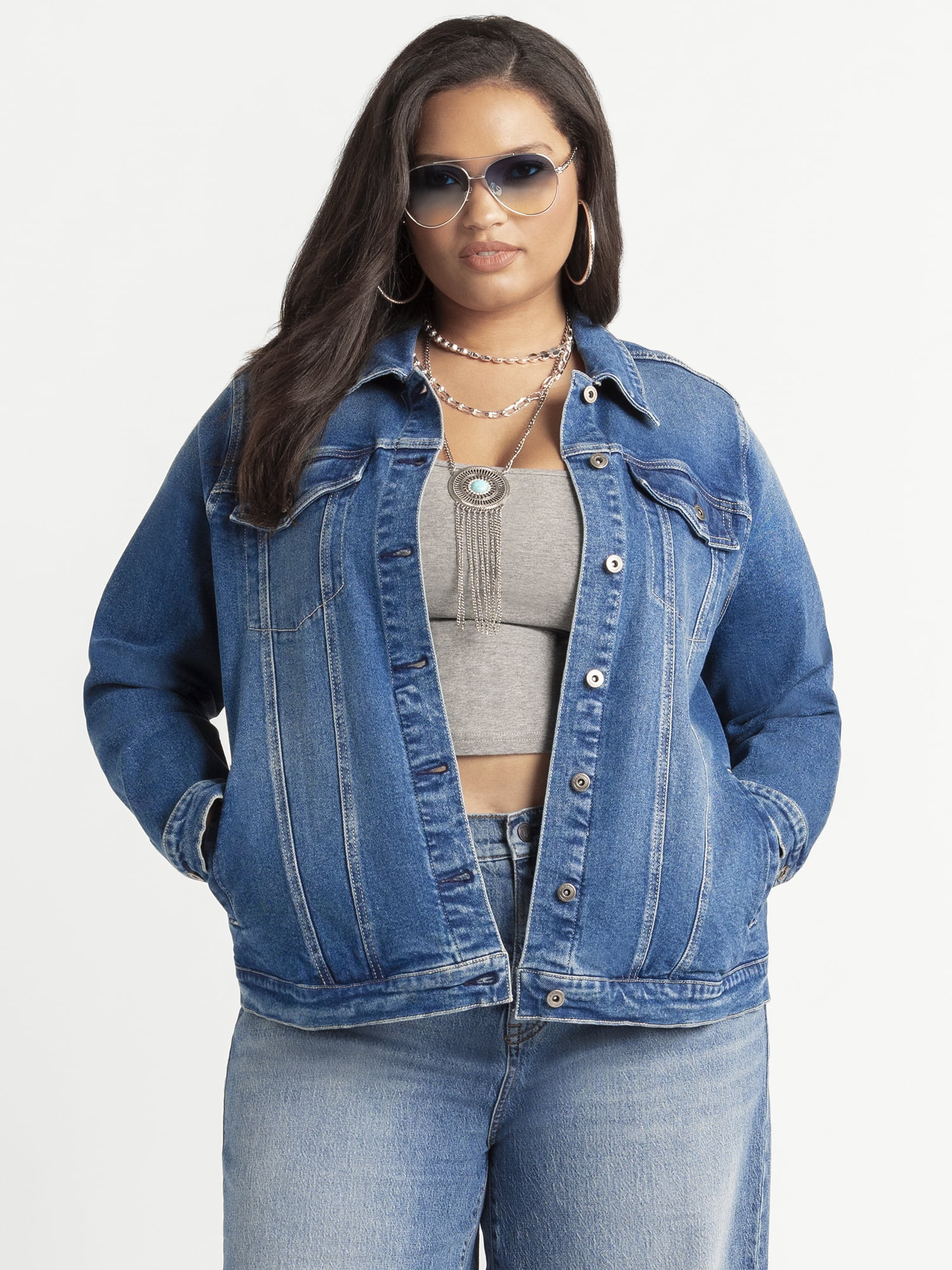 Jessica Simpson Women's Plus Reagan Relaxed Jacket, Sizes 0X-4X | Walmart (US)