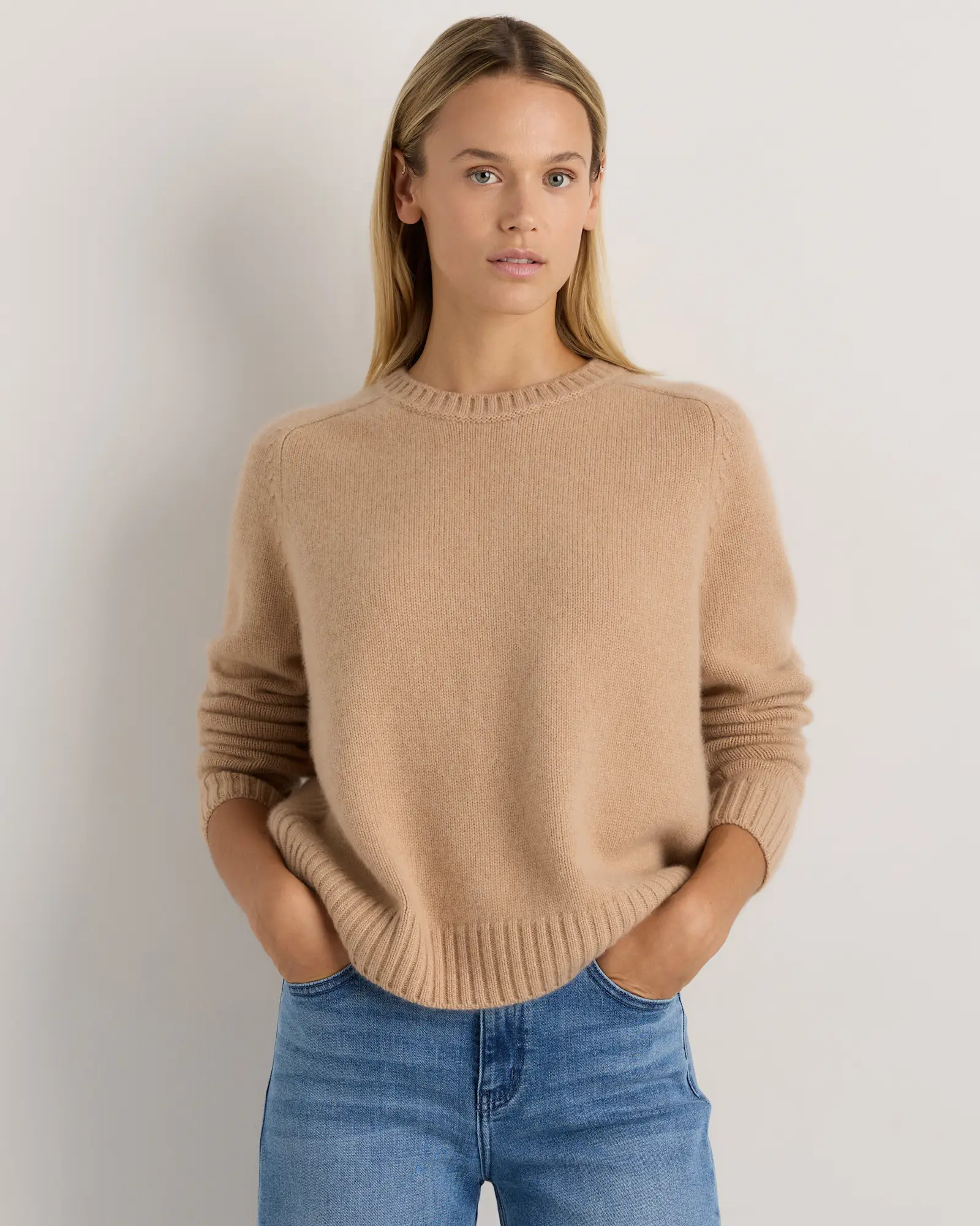 Luxe Baby Cashmere Crewneck Sweater in Creamy Cortado | Quince