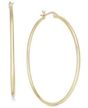 Essentials Large Gold Plated Polished Large Hoop Earrings | Macys (US)