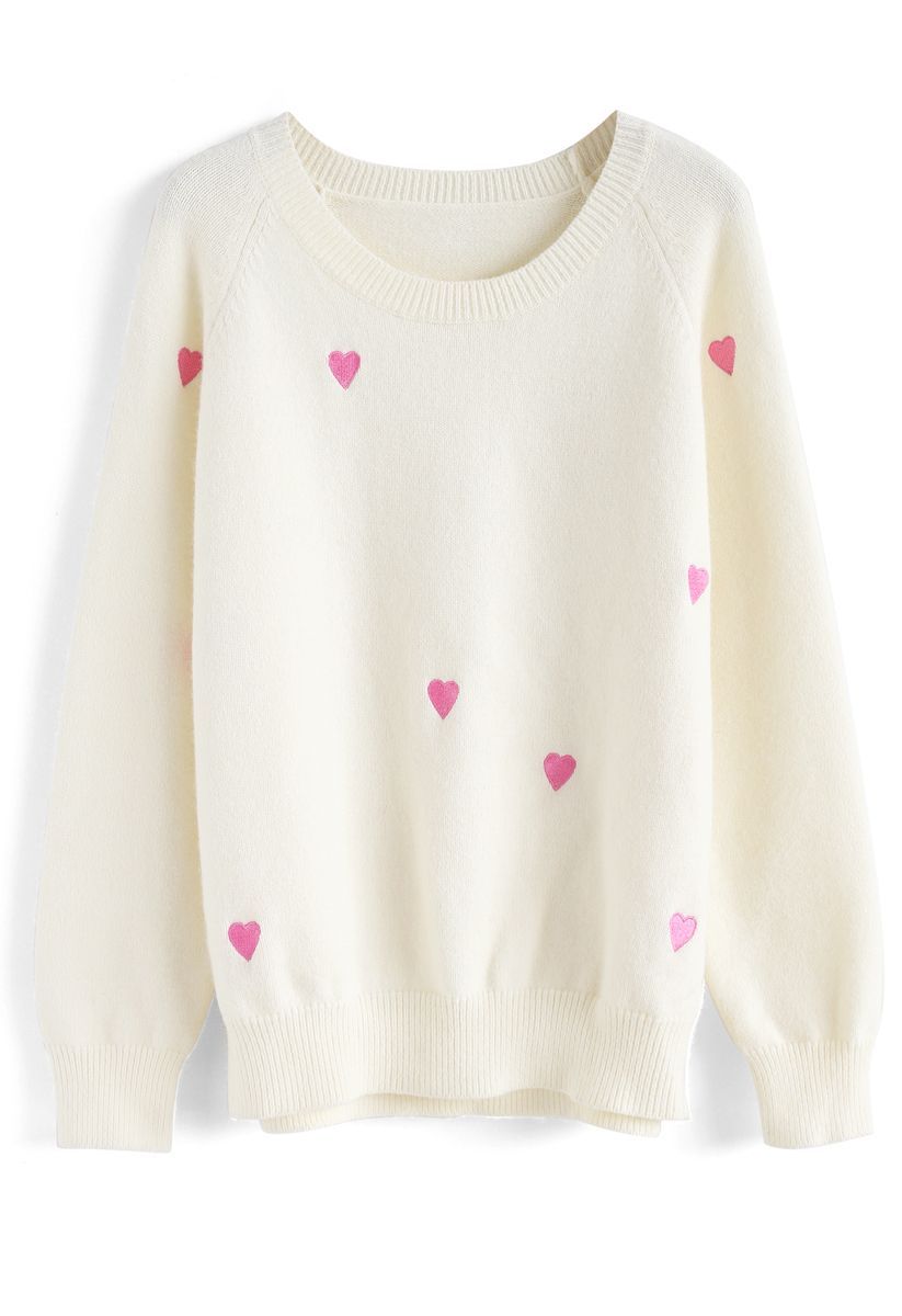 Sweet Love Spot Knit Sweater in White | Chicwish