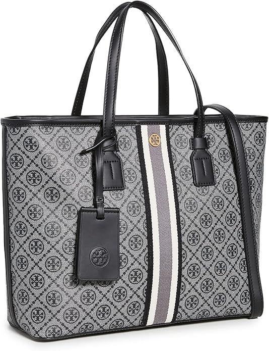 Tory Burch Women's T Monogram Coated Canvas Small Tote | Amazon (US)