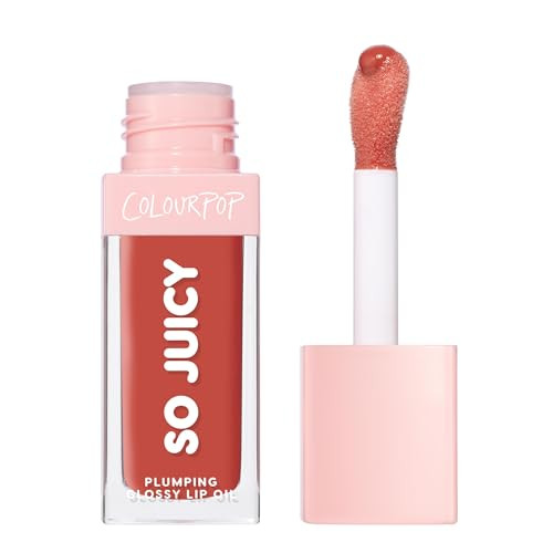 ColourPop So Juicy Plumping Glossy Lip Oil - Hydrating & Plumping Lip Oil with a Sheer Wash of Non-Sticky Color - Infused with Peptides, Ceramides & Ginger - So Sassy (0.29) | Amazon (US)