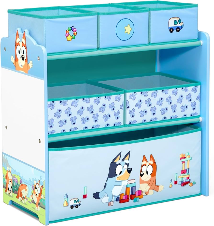 Delta Children - Bluey Design & Store 6 Bin Toy Storage Organizer - Greenguard Gold Certified, Bl... | Amazon (US)