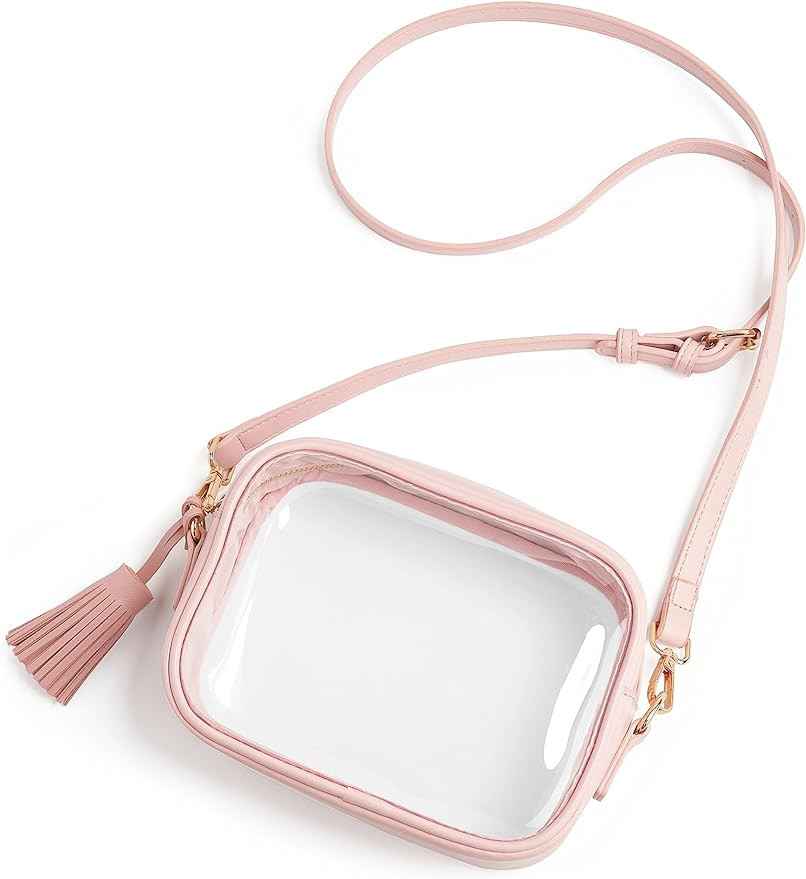 Yarnic Clear Bag Stadium Approved, PVC Clear Crossbody Purse Small Clear Crossbody Bag with Adjus... | Amazon (US)