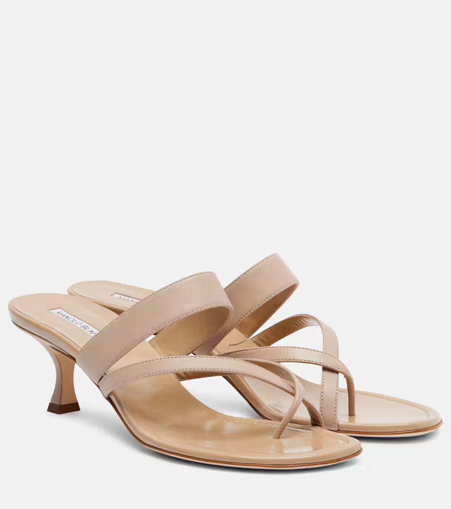 Manolo Blahnik Susa 50 leather thong sandals | Mytheresa (US/CA)