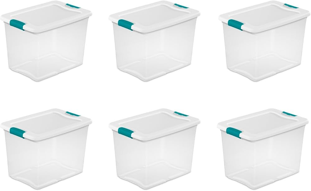 Sterilite 25 Qt Latching Box, Stackable Storage Bin with Latch Lid, Organize Clothes, Shoes, Item... | Amazon (US)