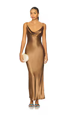 SNDYS Skin Maxi Dress in Bronze from Revolve.com | Revolve Clothing (Global)