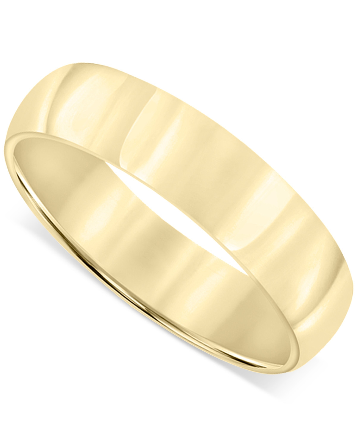 Men's Polished Wedding Band in 18k Gold-Plated Sterling Silver (Also in Sterling Silver) - 18K Gold Over Sterling Silver | Macy's